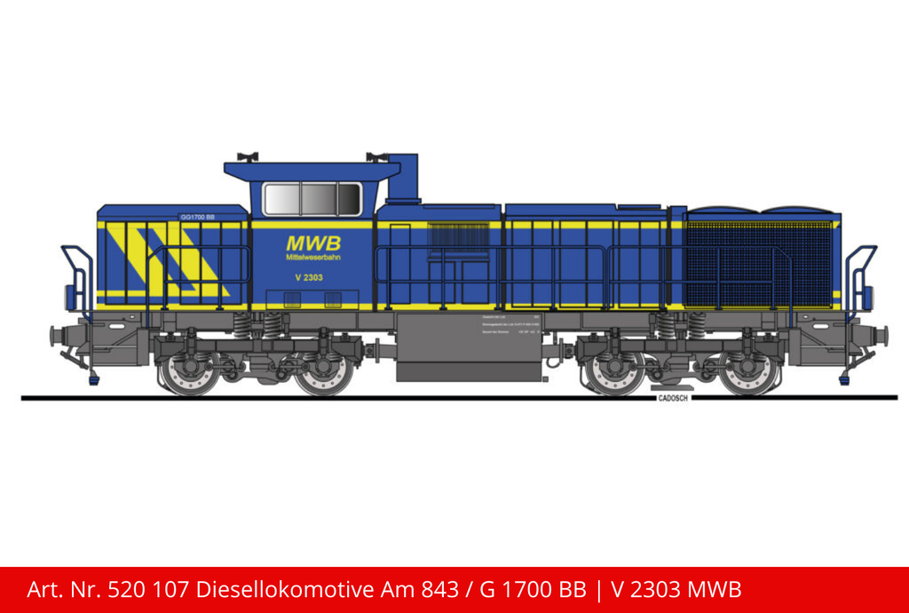 Diesellokomotive Am 843 / G 1700 BB | Betr. Nr. V 2303