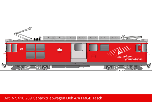 [610 209] FO Gepäcktriebwagen Deh 4/4 l | Täsch Lok Nr. 24