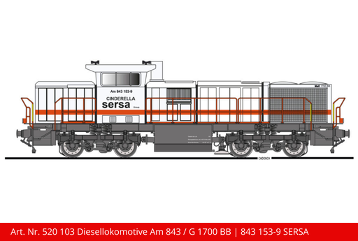 [520 103] Diesellokomotive Am 843 / G 1700 BB | Betr. Nr. 843 153-9