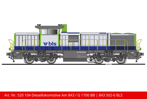 [520 104] Diesellokomotive Am 843 / G 1700 BB | Betr. Nr. 843 502-6